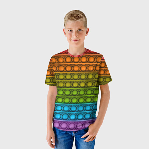 Детская футболка 3D с принтом ИГРУШКА POP it, фото на моделе #1