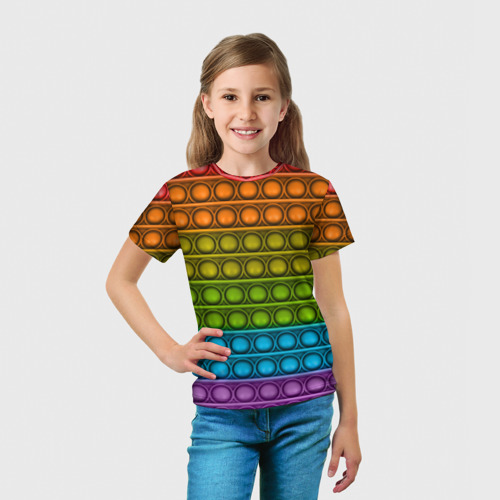 Детская футболка 3D с принтом ИГРУШКА POP it, вид сбоку #3