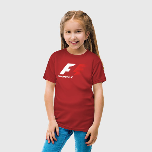 Детская футболка хлопок с принтом Formula 1, вид сбоку #3
