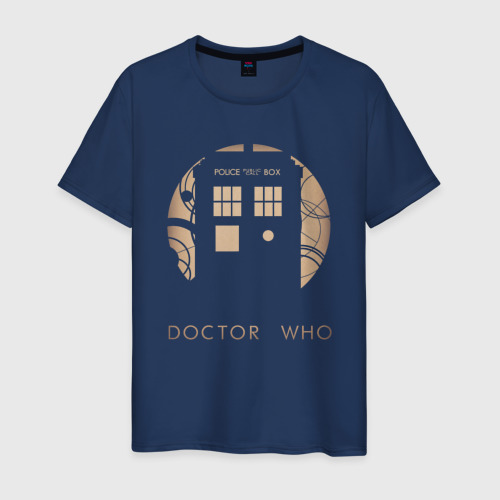 Мужская футболка хлопок с принтом Тардис - Доктор Кто, вид спереди #2