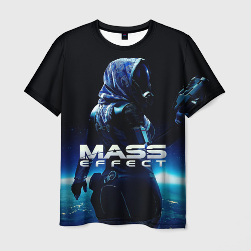 Мужская футболка 3D с принтом Mass Effect Тали Зора, вид спереди #2