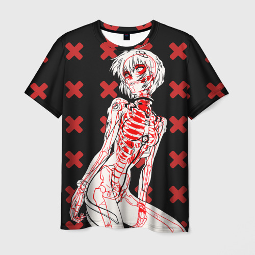 Мужская футболка 3D с принтом Ева 00 Аянами Рей в X Ray, вид спереди #2