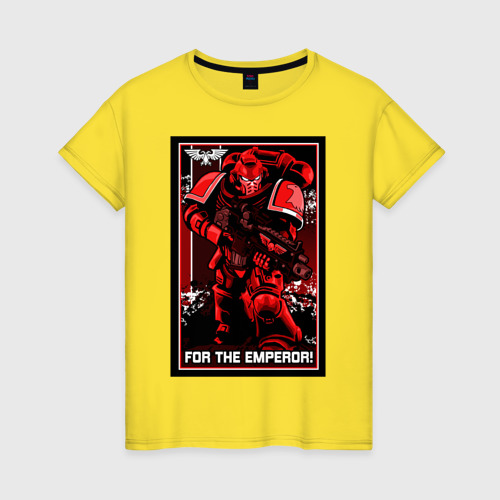 Женская футболка хлопок с принтом Постер За Императора! красны, вид спереди #2