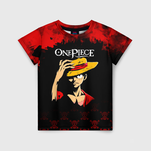 Детская футболка 3D с принтом Луффи One Piece Большой куш, вид спереди #2
