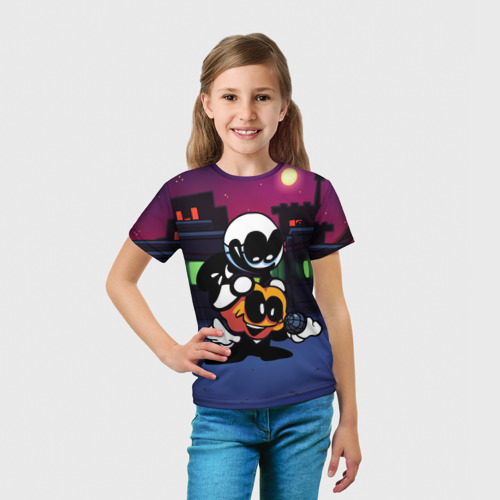 Детская футболка 3D с принтом FNF Скид и Памп, вид сбоку #3