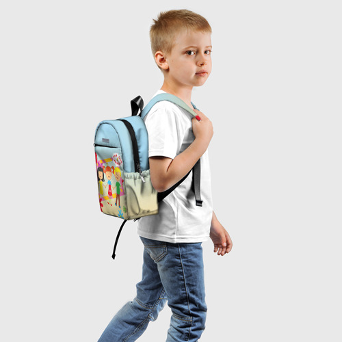 Детский рюкзак 3D с принтом Друзья Царевны, вид сзади #1