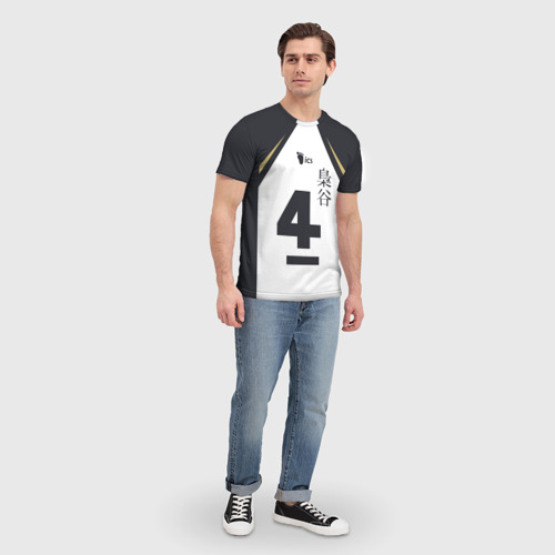 Мужская 3D футболка с принтом Бокуто 4 форма Фукуродани, вид сбоку #3