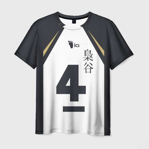 Мужская 3D футболка с принтом Бокуто 4 форма Фукуродани, вид спереди #2