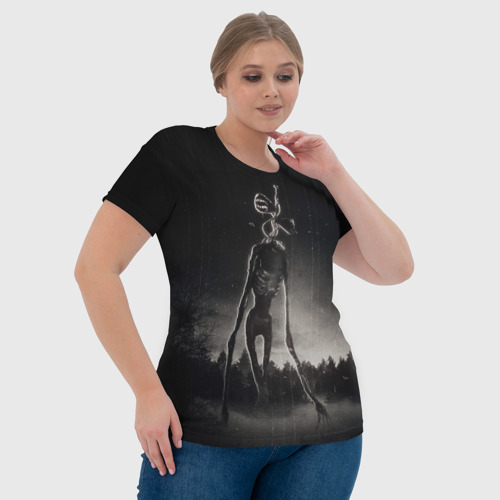 Женская футболка 3D с принтом Сиреноголовый в Лесу (Игра), фото #4