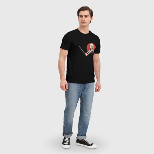 Мужская футболка 3D с принтом Римуру с Мечом, вид сбоку #3
