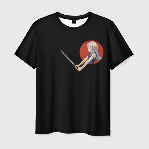 Мужская футболка 3D с принтом Римуру с Мечом, вид спереди #2