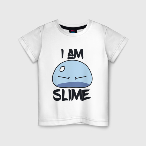Детская футболка хлопок с принтом I AM SLIME, Я СЛИЗЬ, вид спереди #2