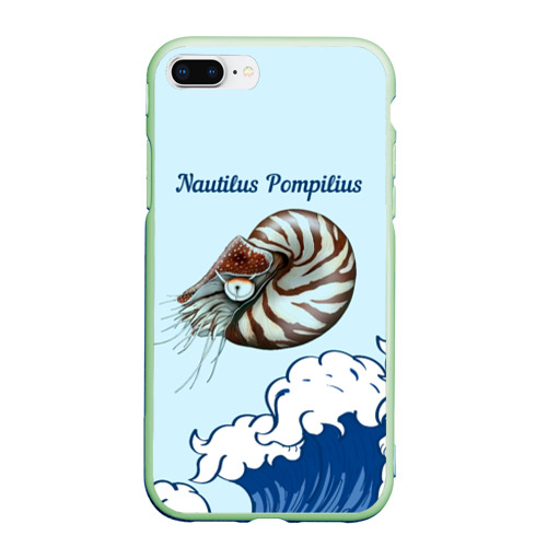 Чехол для iPhone 7Plus/8 Plus матовый с принтом Nautilus Pompilius океан, вид спереди #2