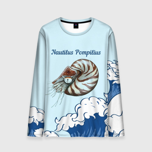Мужской лонгслив 3D с принтом Nautilus Pompilius океан, вид спереди #2
