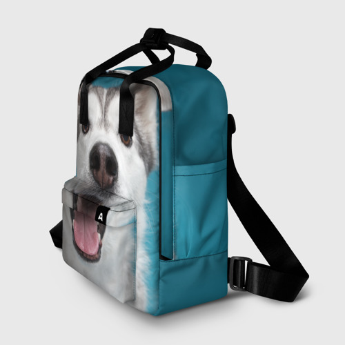 Женский рюкзак 3D с принтом Собака лайка, фото на моделе #1