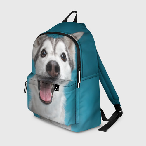 Рюкзак 3D с принтом Собака лайка, вид спереди #2