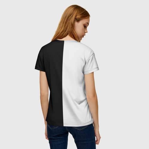 Женская 3D футболка с принтом Коты инь-янь, вид сзади #2