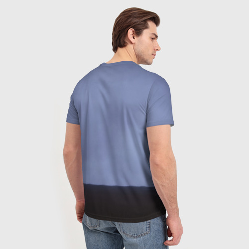 Мужская футболка 3D с принтом Сиреноголовый у дома, вид сзади #2