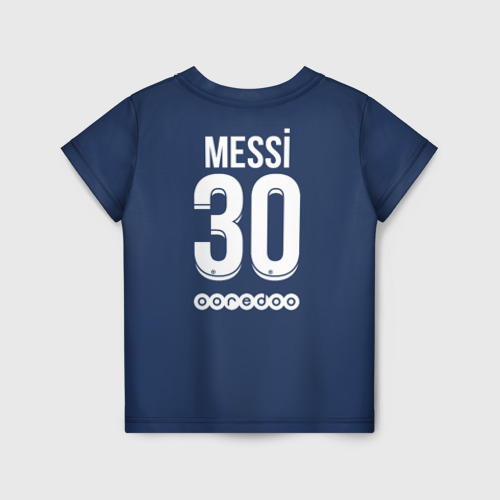 Детская футболка 3D с принтом Messi PSG Football, вид сзади #1