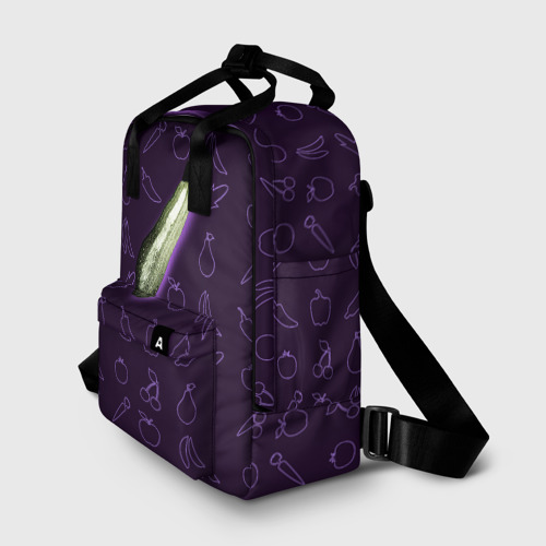 Женский рюкзак 3D с принтом Сбор урожая Кабачок, фото на моделе #1