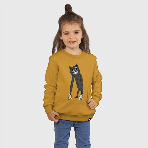 Детский свитшот хлопок с принтом Cartoon Cat Мультяшный кот, фото на моделе #1