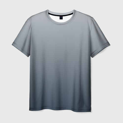 Мужская футболка 3D с принтом Градиент оттенки серого, вид спереди #2