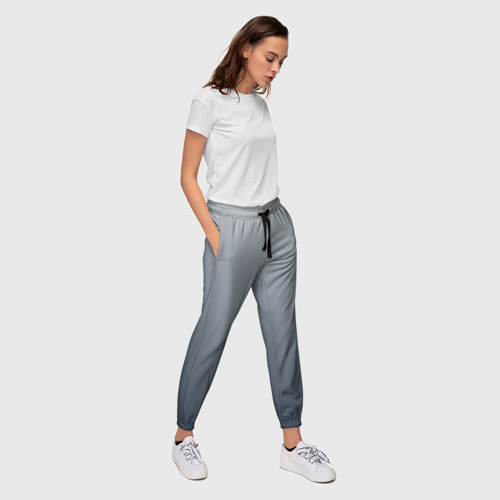 Женские брюки 3D с принтом Градиент оттенки серого, вид сбоку #3