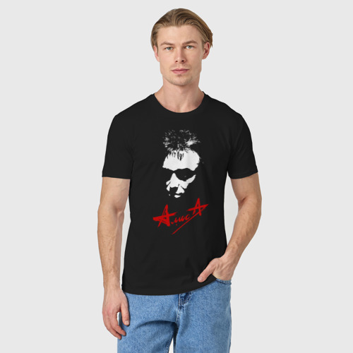 Мужская футболка хлопок с принтом Константин Кинчев - Алиса, фото на моделе #1