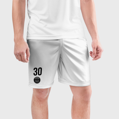 Мужские шорты спортивные с принтом Месси ПСЖ, фото на моделе #1