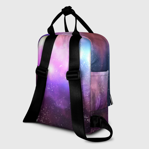 Женский рюкзак 3D с принтом Космос, сияние и звезды, вид сзади #1