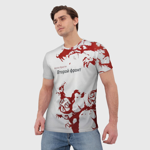 Мужская 3D футболка с принтом Агата Кристи Второй фронт, фото на моделе #1