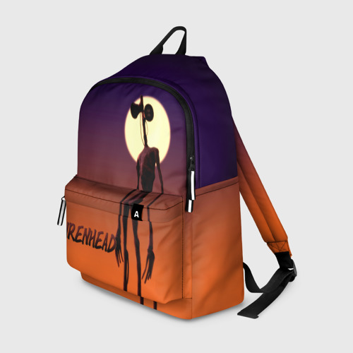 Рюкзак 3D с принтом SIRENHEAD на фоне Луны, фото #7