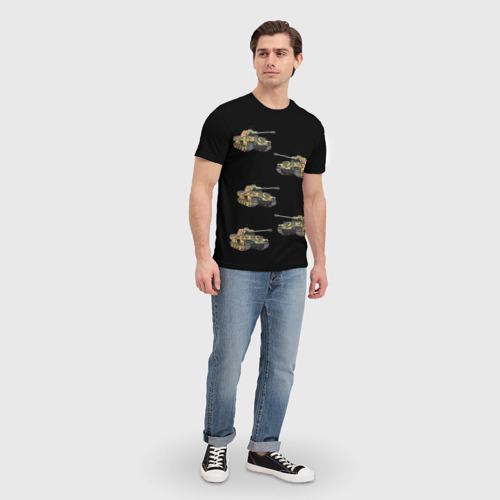 Мужская футболка 3D с принтом Мои любимые танки, вид сбоку #3
