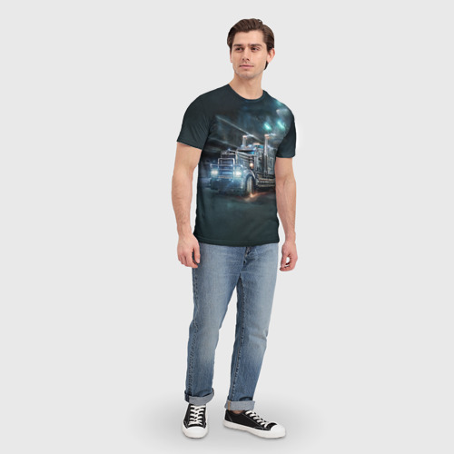 Мужская футболка 3D с принтом Neo truck, вид сбоку #3