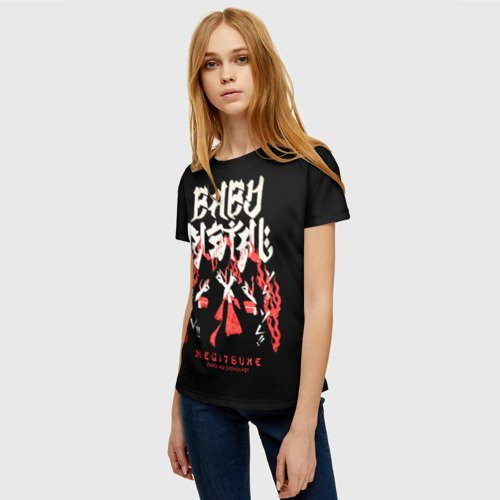 Женская футболка 3D с принтом Trio metal, фото на моделе #1