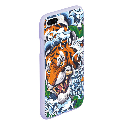 Чехол для iPhone 7Plus/8 Plus матовый с принтом Тигр, вид сбоку #3