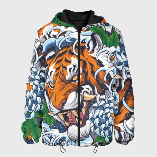 Мужская куртка 3D с принтом Тигр, вид спереди #2