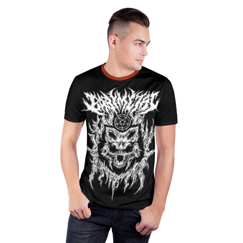 Мужская футболка 3D спортивная с принтом Baby Metal Wolf, фото на моделе #1
