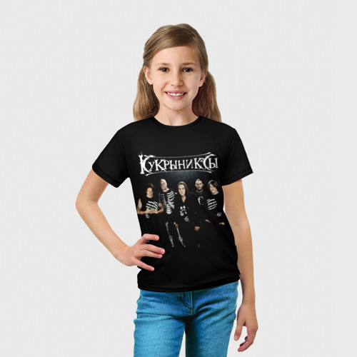 Детская футболка 3D с принтом Рок группа Кукрыниксы, вид сбоку #3
