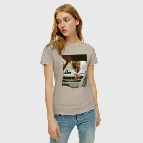 Женская футболка хлопок с принтом Anikv, фото на моделе #1