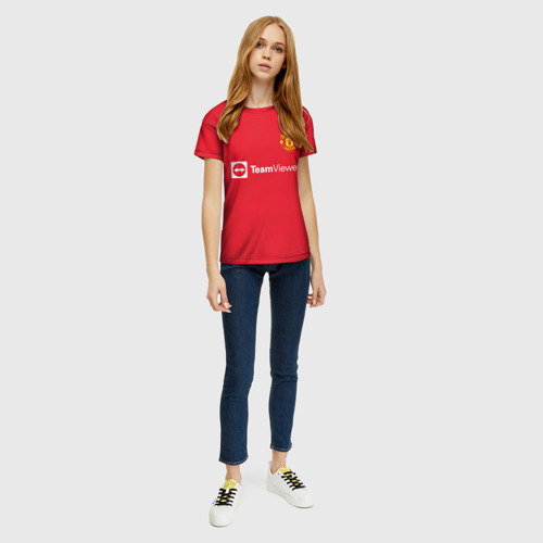 Женская футболка 3D с принтом Роналду Манчестер Юнайтед, вид сбоку #3