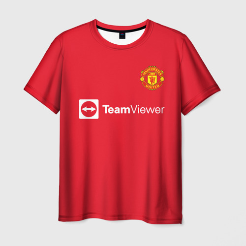 Мужская 3D футболка с принтом Роналду Манчестер Юнайтед, вид спереди #2