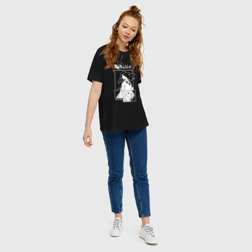 Женская футболка oversize с принтом БАДЖИ И МАЙКИ | МСТИТЕЛИ, вид сбоку #3