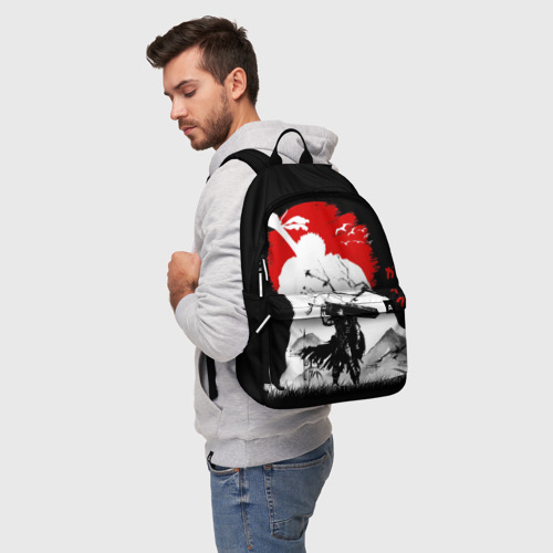 Рюкзак 3D с принтом Берсерк силуэт Гатса, фото на моделе #1
