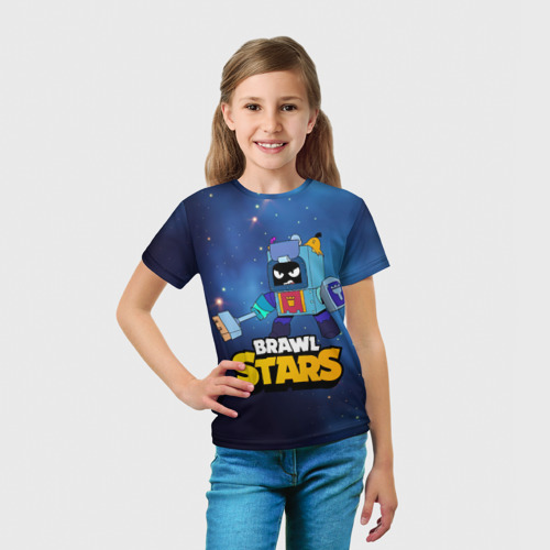 Детская футболка 3D с принтом Ash Brawl Stars, вид сбоку #3