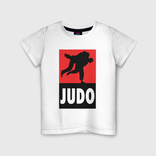 Детская футболка хлопок с принтом Judo, вид спереди #2