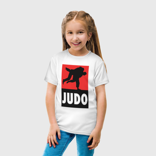 Детская футболка хлопок с принтом Judo, вид сбоку #3