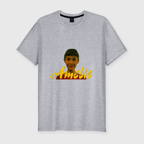 Мужская футболка премиум с принтом Амели девушка, вид спереди #2