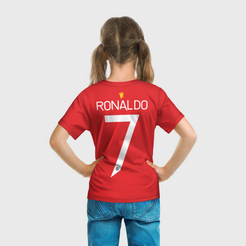 Детская 3D футболка с принтом Ronaldo Manchester United, вид сзади #2