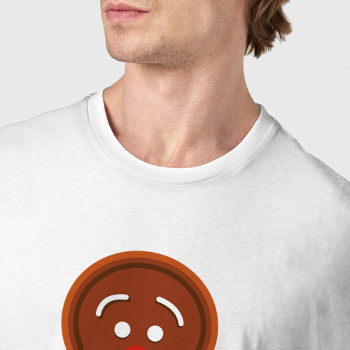 Мужская футболка хлопок с принтом Имбирный человечек скотч, фото #4